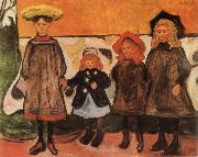 Edvard Munch Four Girls oil painting on canvas